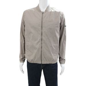 Civil Society Mens Zippered Long Sleeve Basic Mid-Length Jacket Beige Size S